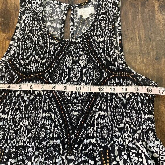 a:glow tribal boho maxi market dress black/white graphic Sz M - Picture 8 of 9